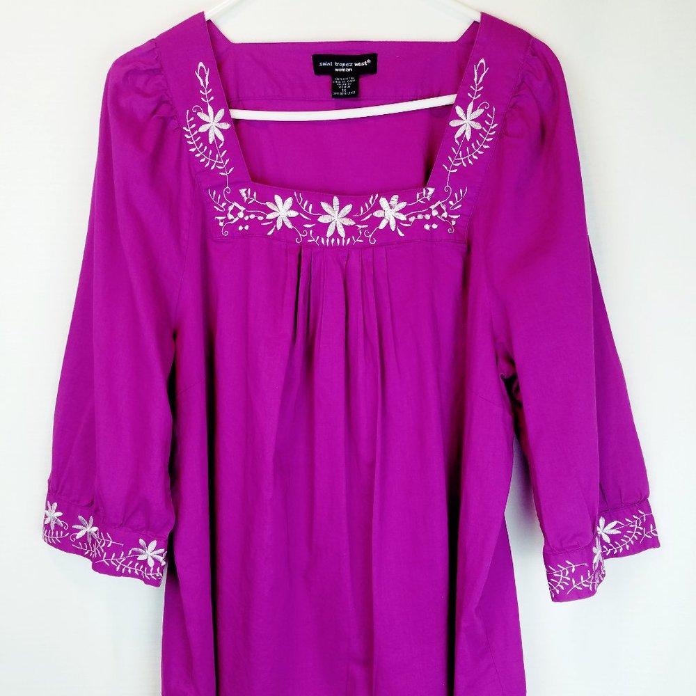 St Tropez Women's Top Fushia Size 1x